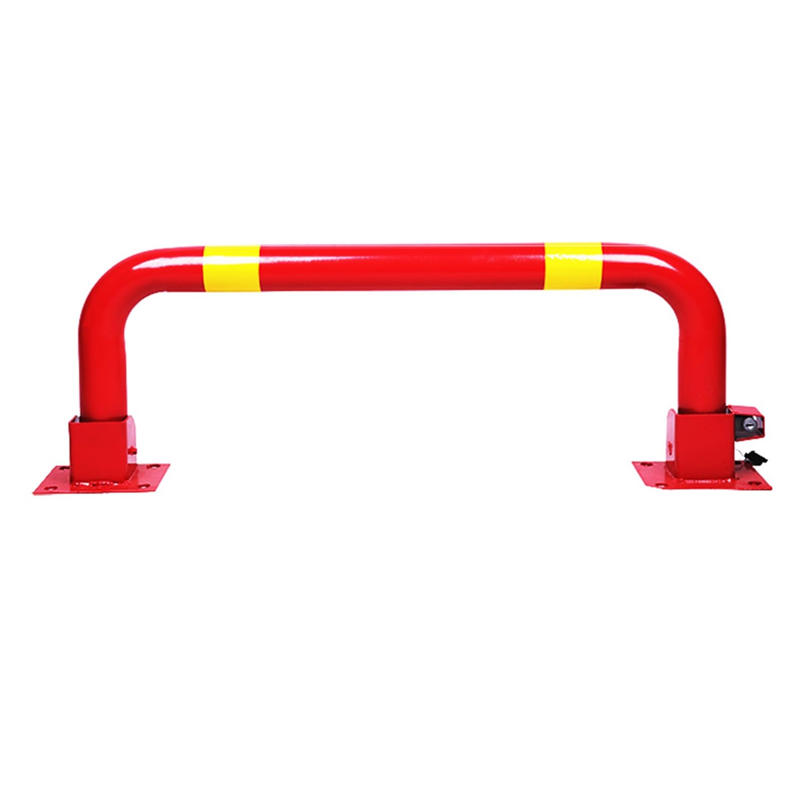 SaryEdge U Shape Security Bollard, Folding Reflective Sign Pole, Guardrail Collision Bar for Parking Lots, Schools, Garages,Red-31.49 x 11.81inch,Red-31.49 x 11.81inch