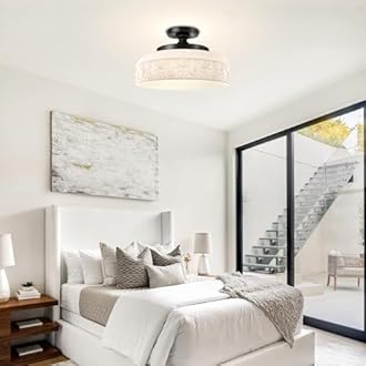 Lamomo Semi Flush Mount Ceiling Light,White Glass Shade Black Hallway Light Fixture,3-Bulb Globe Glass Close to Ceiling Scone,Indoor Hanging Light for Bedroom Kitchen Porch Hallway,Bulbs Not Included