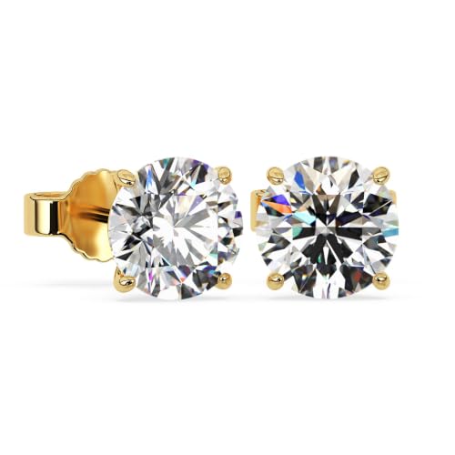 Image of 1 to 16 Carat 14K White Gold IGI Certified LAB GROWN Round Cut Diamond Stud Earrings for Women 4 Prong Screw Back for her MADE IN USA (E-F Color, VS1-VS2 Clarity)