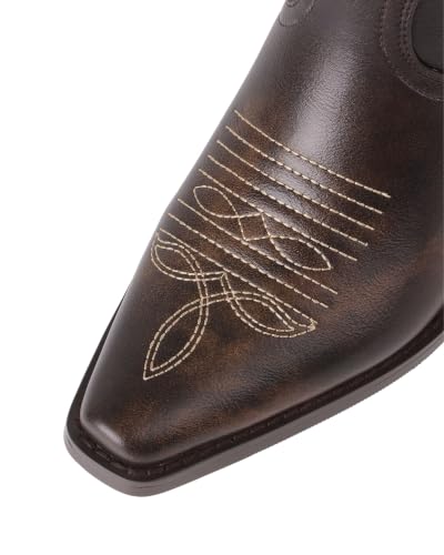 Image of Mid Calf Western Cowgirl Boots for Women 15 inch Shaft Snip Toe