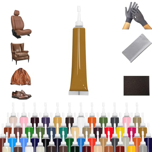 Advanced Leather Repair Gel - Professional Colored Cream Repair Kit for Car Seats, Vinyl, Couch, Jacket & Furniture (Dark Earth Yellow)