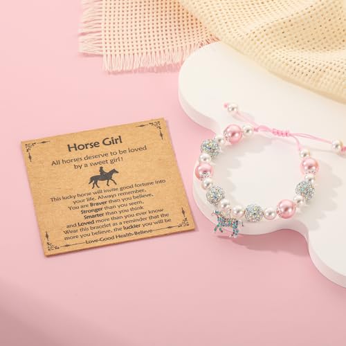Axolotl/Horse Charm Bracelet Stuff Who Loved Horse/Axolotl Valentines Christmas Birthday Jewelry Gifts for Girls Kids Daughter