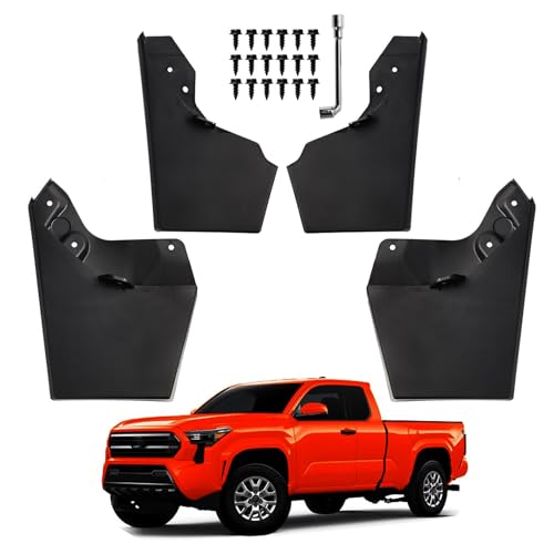 Image of XUKEY Mud Flaps for 2024 2025 2026 Toyota Tacoma Accessories All Weather Splash Guard Mudguards Mudflaps Fender Tire Protector Rear Front Mud Guards No Drilling Required,Black OEM-Style(Set of 4)