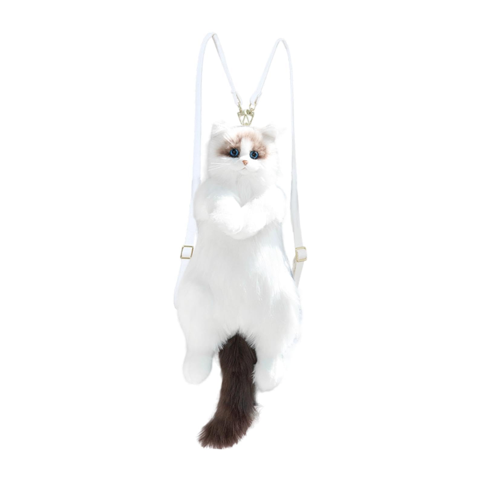 nivaa Cute Plush Cat Backpack Lovely Stuffed Animals Bag for Girls Kids Cat Lovers Style A-picture-17