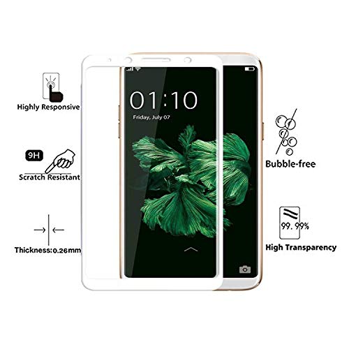 Image of Screen Protector for Oppo F5 / Realme 1 (White) Tempered Glass Edge-to-Edge 6D Screen Guard With Installation Kit