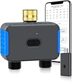 Smartale WiFi Sprinkler Timer, 2 Zone Smart Bluetooth Hose Timer, Programmable Automatic Irrigation System with Remote APP, Compatible with Alexa Google, Watering for Outdoor Garden Yard Lawn