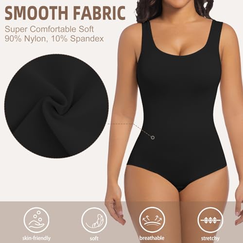 Image of ONEW Womens' Waist Trainer Seamless Bodysuit For Women Tummy Control Shapewear Bodysuit