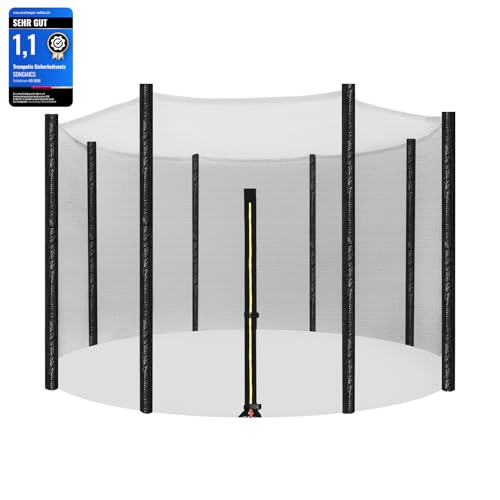 SONGMICS Ersatznetz für rundes Trampolin Ø 305 cm Sicherheitsnetz für 8 gerade Pfosten rundes Netz schwarz STN10FT