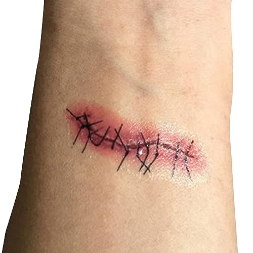 Tatuagem Cicatrizes Costuradas Halloween - Kit 8 Un