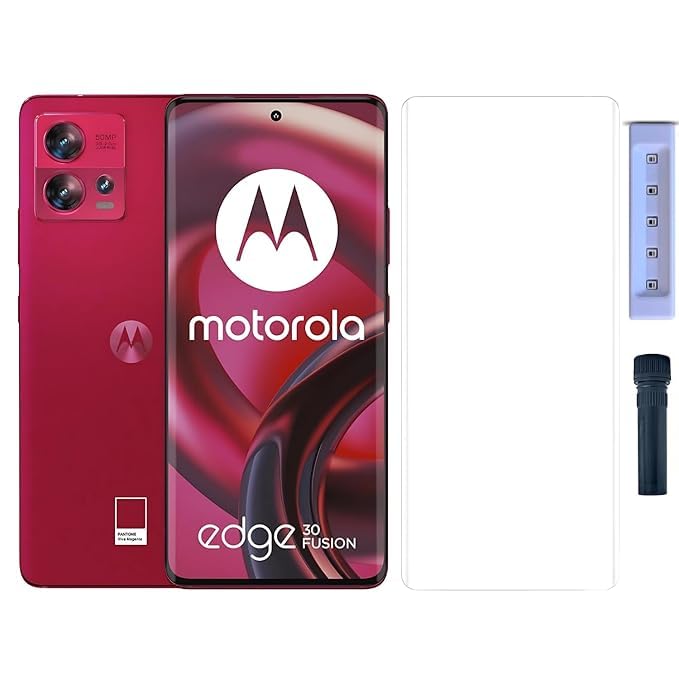Image of UV Tempered Glass Curved Design for Motorola Edge 30 Fusion (5G) Advanced Border Less Full Edge to Edge Screen Protector and Easy Installation Kit