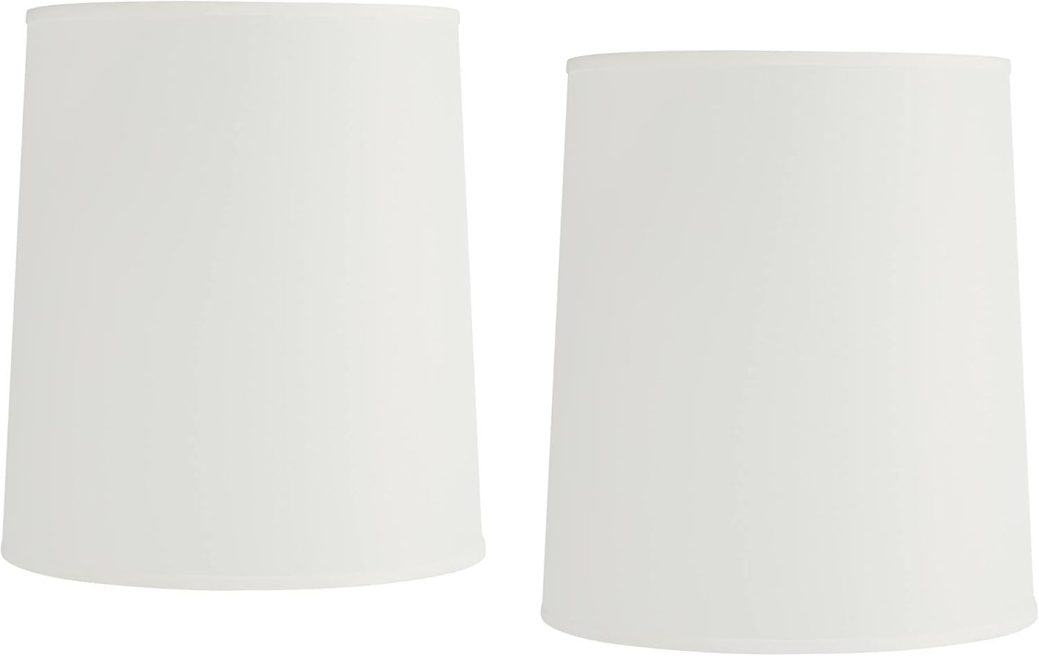 Set of 2 Tall Drum Lamp Shades Off-White Large 14" Top x 16" Bottom x 18" High Spider with Replacement Harp and Finial Fitting - Springcrest