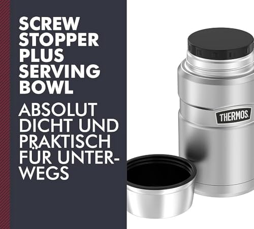 Foto von Thermos Stainless King Thermobehälter für Essen Silber 0,70l - Edelstahl, absolut dicht, hält Speisen 14h heiß & 24h kalt, BPA-frei