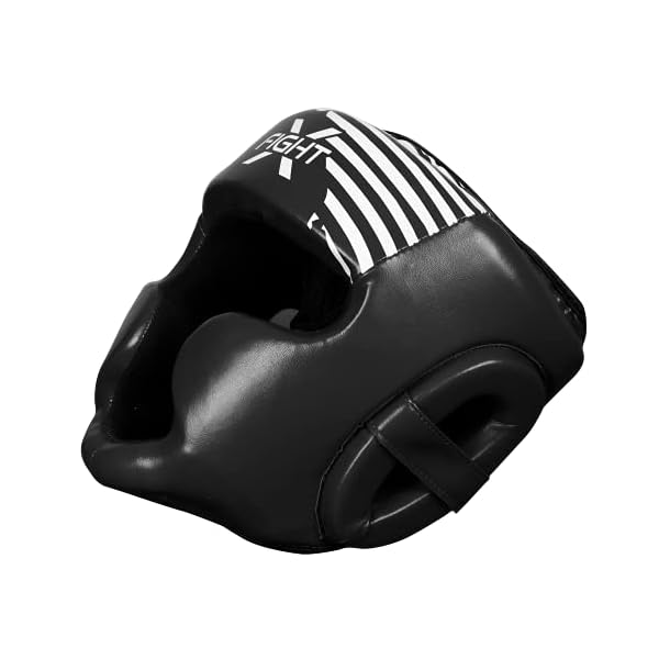 FightX-Boxing-Headgear-for-Boxers-MMA-Training-Equipment-Set-for-Youth-Boxing-Headguard-Synthetic-Leather-Muaythai-Kickboxing-Sparring-Helmet-Fighting-Headgear-HeadGuard-Protector-for-Men-Women FightX Boxing Headgear for Boxers MMA Training Equipment Set for Youth Boxing Headguard Synthetic Leather Muaythai Kickboxing UFC Sparring Fighting Headgear for Men & Women (Black, L/XL)