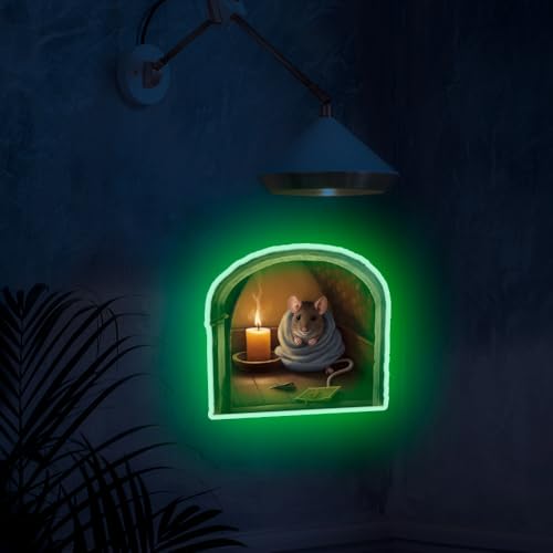 Vinilo Decorativo Ratón 3D Brilla en la Oscuridad Pack x4 miniatura 7