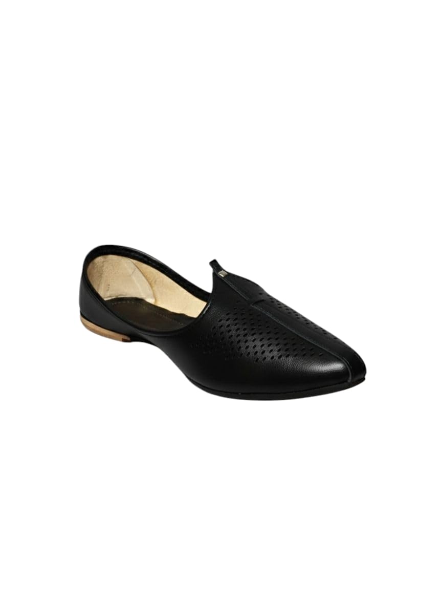 Vestra Aura Ventura Men's Ethnic Mojari Premium Handmade Traditional Footwear Laser Cuts-picture-14