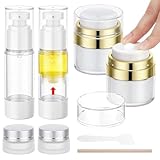 Segbeauty Contenant Voyage, 2 Pièces 15g Pot Creme Vide, 2 Pièces 30ml Airless Flacon Po...