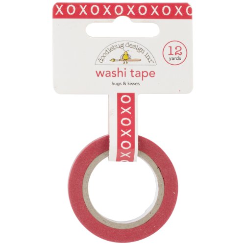 DOODLEBUG Washi Tape, 8mm by 12-Yard, Hugs and Kisses