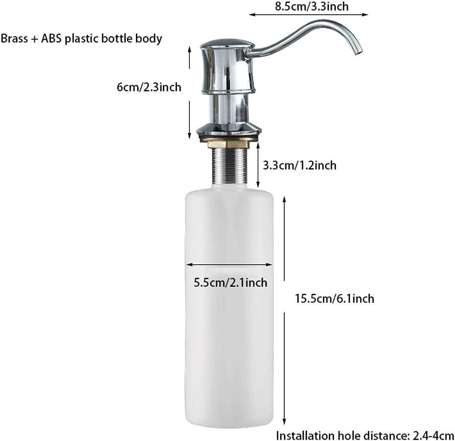 Soap Dispenser Dish Soap Dispenser for Kitchen Dispenser Stainless Steel Built in Pump Kitchen Sink Dish Soap Dispenser Soap dispensers