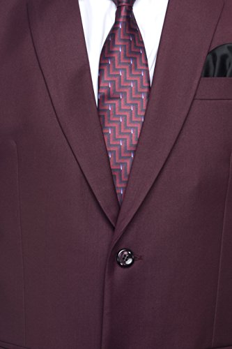 Image of FAVOROSKI Designer Men's Slim Fit Notched Lapel Single Breasted Solid Blazer