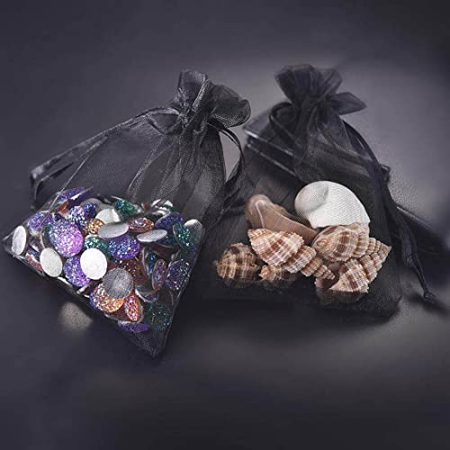 Pack-Of-50-Gift-Organza-Bags-5x7-Inch-Black-Drawstring-for-Baby-ShowerChristmas50th-BirthdayParty-FavorRustic-WeddingHoliday-Sheer-Fabric-Recycled-Sachet-for-JewelryDried-Lavender-Flowers