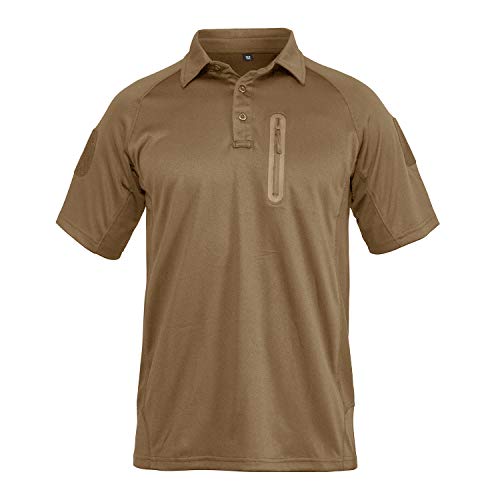 Magnivit Men's T-Shirts Short Sleeve Dry-Fit Breathable Polo Golf Tee Shirt Moisture Wicking Brown #TOP1