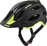 ALPINA Unisex - Erwachsene, CARAPAX 2.0 Fahrradhelm, black-neon yellow matt, 52-57 cm