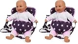 Bayer Chic 2000 Puppentragegurt für Baby-Puppen, Puppentrage, Puppenzubehör, Stars lila (Packung mit 2)