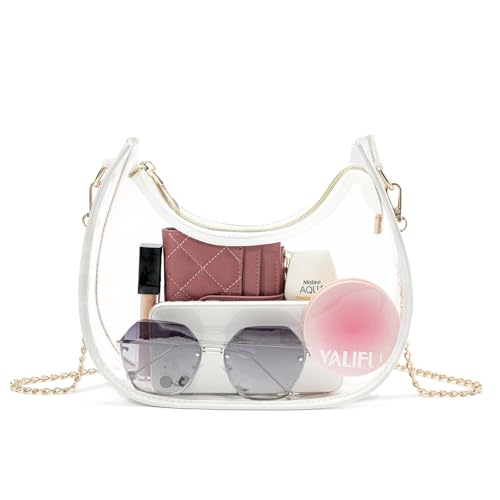 NEOREAL Clear Bag for Stadium Events, Small Crescent Underarm Purse, Shoulder Bag Handbag for Women Transparent, Concert Bag