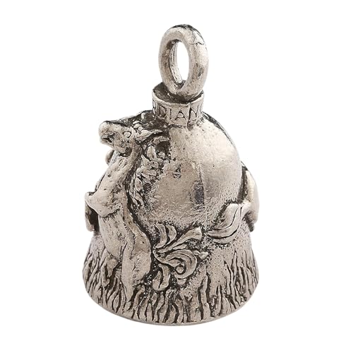 Image of Guardian Bell Mustang Good Luck Bell w /Keyring & Black Velvet Gift Bag | Motorcycle Bell | Lead-Free Pewter | Good Luck Gift to Friends & Family | Bike Bell | Made in USA