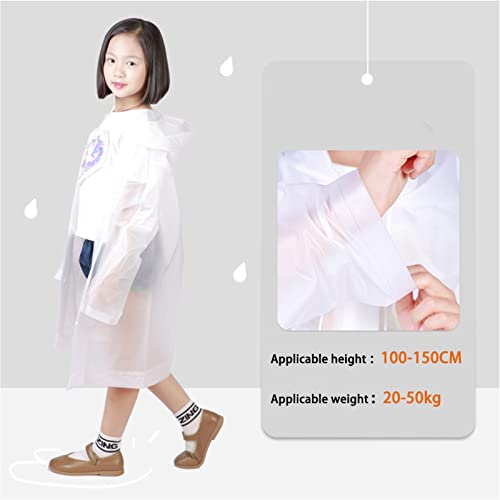 Goooodgem 3 Packs Kids Raincoat - Rain Poncho For Boys And Girls With Hood - Portable Reusable - Rain Jacket Eva (White) #TOP2