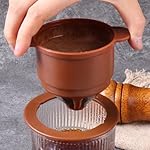 Reusable Cone Coffee Filters,Double Layer Drip Cone Brew Coffee Filter - Wide Base Dripper Cone Brew Filter, Fine Mesh Paperless Pour Over Maker Coffee Accessories for Travel - Image 3