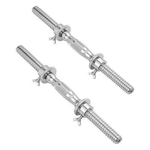 Clispeed 15.7" Threaded Dumbbell Handles Weightlifting Accessories Nonslip Dumbbells Bar Barbell Steel Handles (Pair) #TOP8