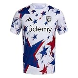 adidas Men's Standard MLS Amer Pre-Match Jersey, White Melange/San Jose Earthquakes