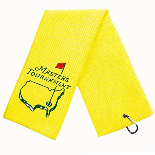Aikiprety Funny Golf Towel, Funny Golf Towel for Golf Bags with Clip, Golf Gift for Men Husband Boyfriend Dad, Birthday, for Golf Fan - Masters Tournament (yellow)