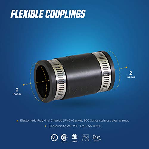Supply Giant 6I47x6 Flexible coupling, 2 inch, Black
