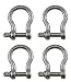 4 Pieces Stainless Steel 316 Forged Bow Shackle 1/4" (6mm) Marine Grade