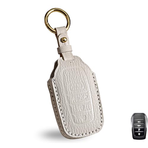 Housse de clé en cuir OLLEN beige idéale pour les voyages en Toyota Venza