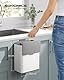 SONGMICS Mülleimer hängend, 8 L Komposteimer Küche, Stahl-Abfalleimer mit Deckel für Biomüll, mit Haken, an der Schranktür oder Wand, für Unterschrank Badezimmer, wolkenweiß LTB810W01