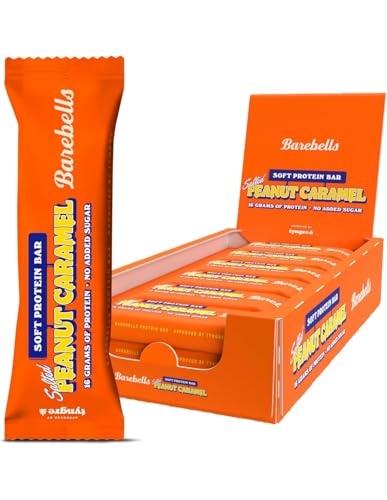 Caja Barritas Salted Peanut Carameas - Barebellss - Barritas proteicas 12 unidades (12x 55gr) (Caja 12 unidades, Salted Peanut Caramel)