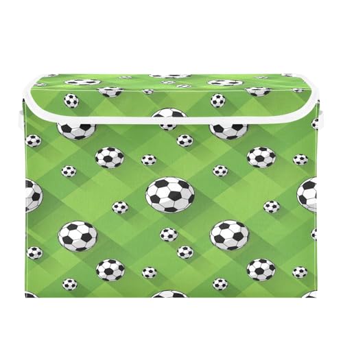 GakkiGii Soccer Fabric Storage Bins with Lids and Handles