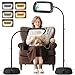 30X 10X Extra Large Floor Magnifying Glass with Light and Stand,60 LED Flexible Gooseneck Floor Magnifying Lamp with 5 Color Modes, 2-in-1 Lighted Magnifiers for Close Work, Sewing,Crafts, Painting