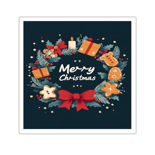 Impressions d’œuvres d’art couronne de Noël peinture minimaliste luxe