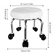 WKWKER Moderner Kleiner Rollhocker PU Leder Rollsitz 360 ° Drehbare niedrige runde Hocker mit Universal Rollen für Home Massage Garten Büro Garage Shop Fitness Sport, H: 30.5cm (Weiß)