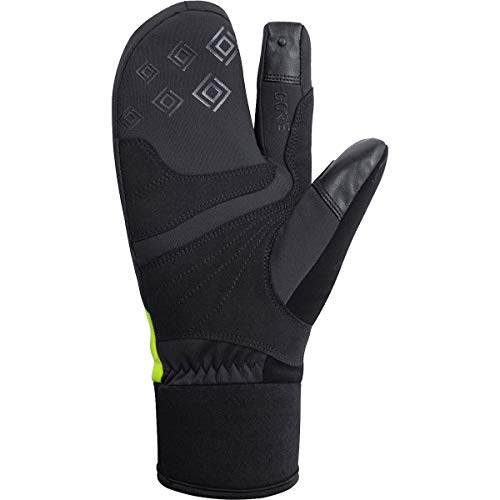 GOREWEAR Thermo Split Handschuhe, GORE-TEX INFINIUM WINDSTOPPER, Warme 3-Finger-Winterhandschuhe, 7, Black/Neon Yellow – Ansicht 2