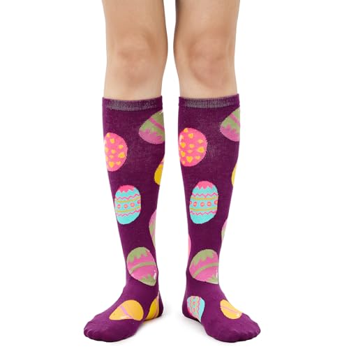 Image of Zando Knee High Socks for Women Striped Athletic Long Tall Tube Socks Outdoor Sports Casual Thigh High Stockings