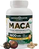 Organic Maca Root 1600mg | Black Red Yellow Maca Root Capsules for Women & Men | Fresh & Authentic Maca Peruana | Non-GMO Peruvian Maca Pills Natural Energizer | 120 Vegan Capsules