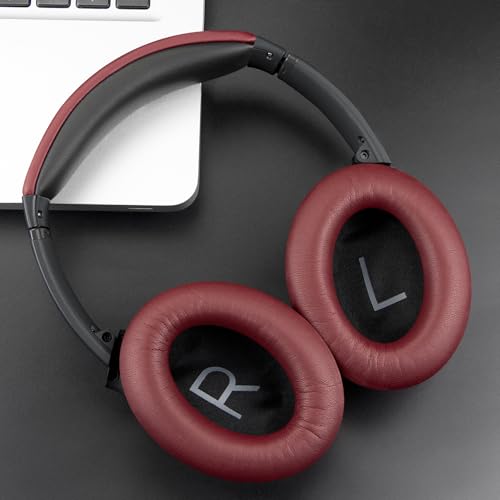 Image of SOULWIT Earpads Replacement for Bose QuietComfort 45 (QC45) /QuietComfort SE (QC SE) /New Quiet Comfort Wireless Over-Ear Headphones, Ear Pads Cushions with Softer Protein Leather - Burgundy