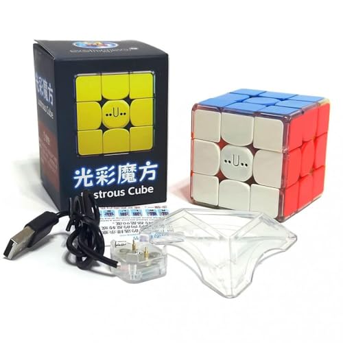 Image of HAWKISTER Sengso Lustrous Light-Up 3x3 Speed Cube (Magnetic), 6+ Years