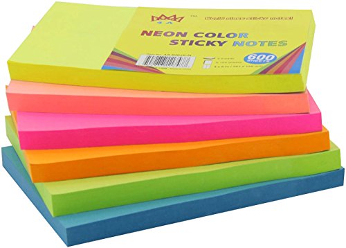 Sticky Notes 4A Fluo Assortie | Ne Manquez Plus Aucun Rappel avec ces Blocs Lignés