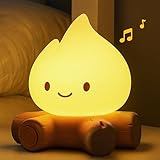 Tarinks Rechargeable Campfire Night Light, Portable Desk Lamp, Silicone Nightlight, Cute Night Lamps for Bedroom, Outdoor, Camping, Gifts for Kids Teens Seniors Room Decor, Halloween Decor